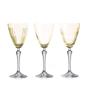 Crystal Julia Kieliszki do wina komplet 3 sztuk żółte Veranda
