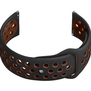 Pasek gumowy do smartwatch U11 - czarny/brązowy - 20mm