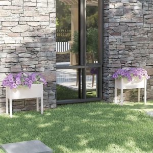 Donice ogrodowe 2 szt. białe drewno sosnowe 70x31x70 cm