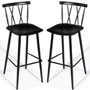 Metalowe krzesła barowe 48 x 40 x 105 cm zestaw 2 sztuk