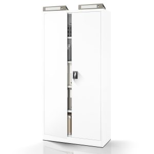 Biurowa szafa metalowa na akta JAN, 900 x 1850 x 400 mm, biała