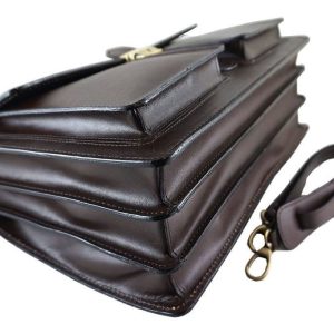 Aktówka męska - skóra naturalna - Brązowy ciemny