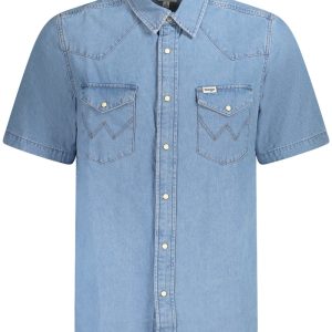 KOSZULA Z KRÓTKIM RĘKAWEM WRANGLER MĘSKA NIEBIESKA