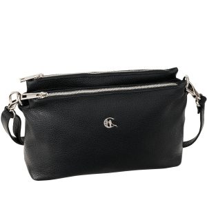 Czarna torebka damska Canaletto ze skóry groszkowanej – elegancja i funkcjonalność TD852