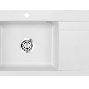 Systemceram Stema 86 SL Satin, zlewozmywak ceramiczny, korek manualny