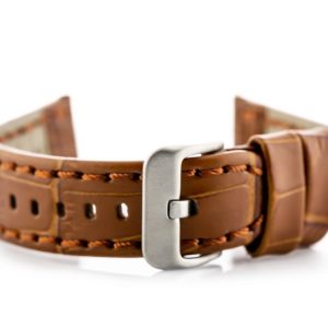 Pasek skórzany do zegarka W49 - camel - 24mm
