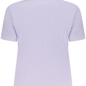 CALVIN KLEIN DAMSKA KOSZULKA Z KRÓTKIM RĘKAWEM FIOLETOWA