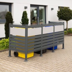 Westmann Okładzina metalowa na śmieci Planum 3x240L Mieszanka antracytu 240x90x120 cm