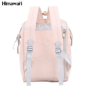 Miejski plecak w różowo-błękitnym kolorze zawieszony na regulowanych szelkach - Himawari