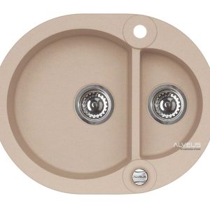 Alveus ROLL 80 kol. 55 beż (59,5x47,5) zlew Granital 1,5kom. z syfonem POP-UP