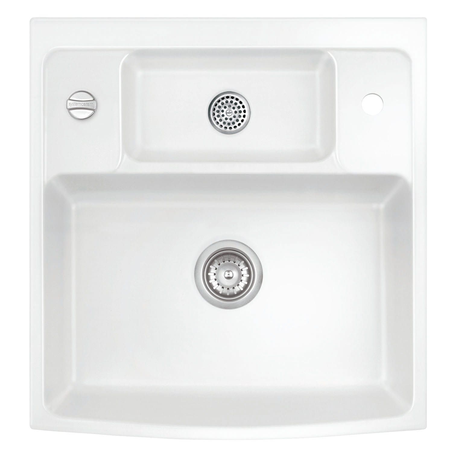 Systemceram Centra 60 Gronland, zlewozmywak ceramiczny, korek automatyczny