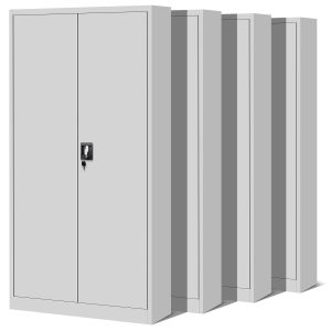 Zestaw 4x biurowa szafa metalowa na akta JAN, 900 x 1850 x 400 mm, szara