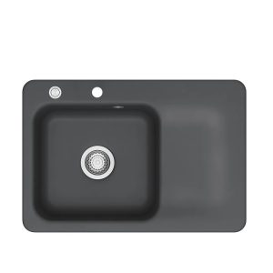 Systemceram Juna 75 Schiefer, zlewozmywak ceramiczny, korek manualny