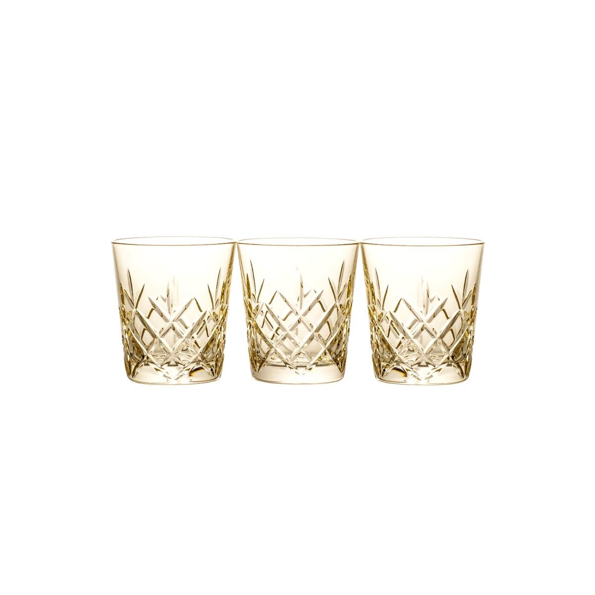 Crystal Julia Szklanki kryształowe do whisky 3 sztuki żółte
