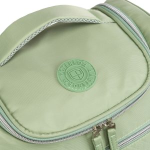 Zielona kosmetyczka podróżna z tkaniny syntetycznej z haczykiem do zawieszenia - Peterson