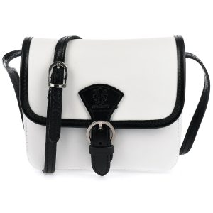 Biała skórzana listonoszka damska mała elegancka wizytowa Beltimore K66