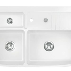 Systemceram Centra 90 Gronland, zlewozmywak ceramiczny, korek automatyczny