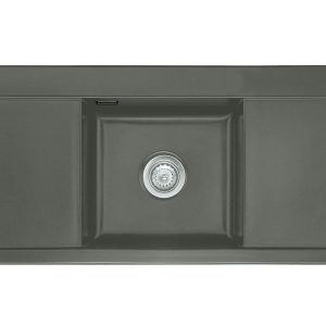 Systemceram Mera Middle Lava, zlew ceramiczny, korek manualny