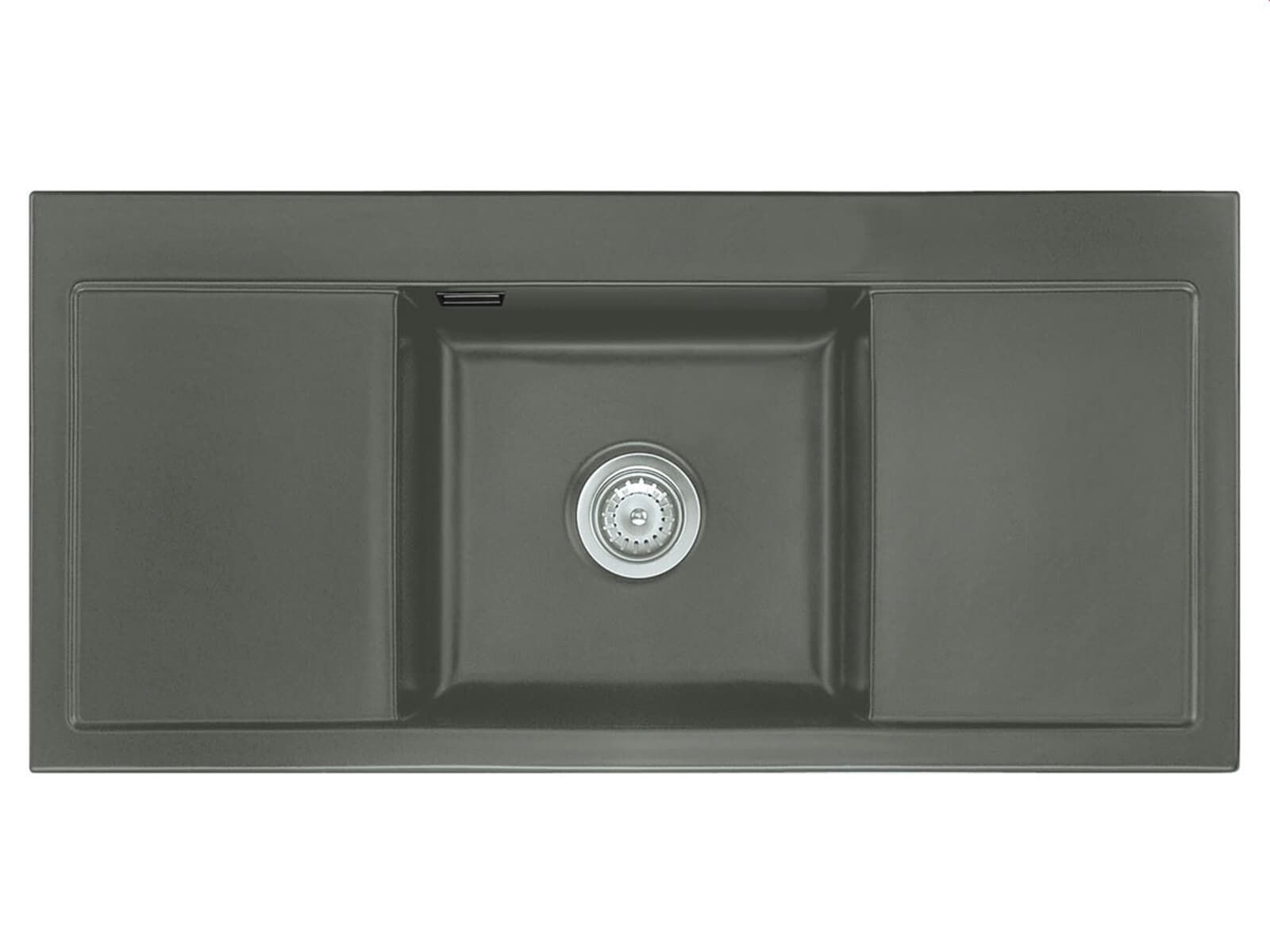 Systemceram Mera Middle Lava, zlew ceramiczny, korek manualny