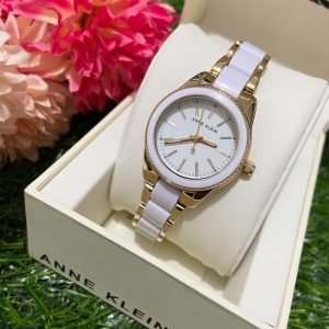 ZEGAREK DAMSKI Anne Klein Gold-Tone AK-3212WTGB + BOX