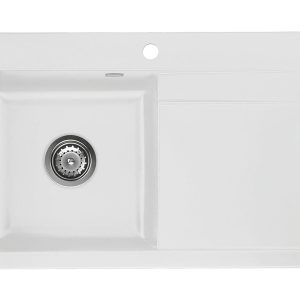 Systemceram Stema 80 Satin, zlewozmywak ceramiczny, korek manualny