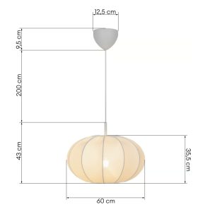 Lampa wisząca Aeron 60 cm, biała