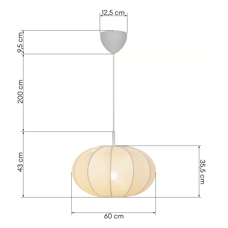 Lampa wisząca Aeron 60 cm, biała
