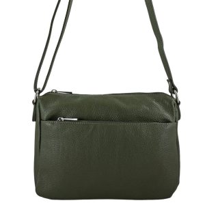 Torebka ze skóry naturalnej - listonoszka - Zielona