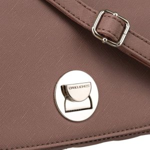 Torebka damska na ramię dwukomorowa z kieszeniami w kolorze dusty pink - David Jones
