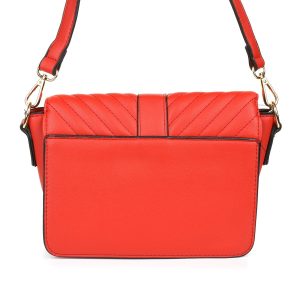 Czerwona Damska listonoszka torebka jodełka pozioma Z26