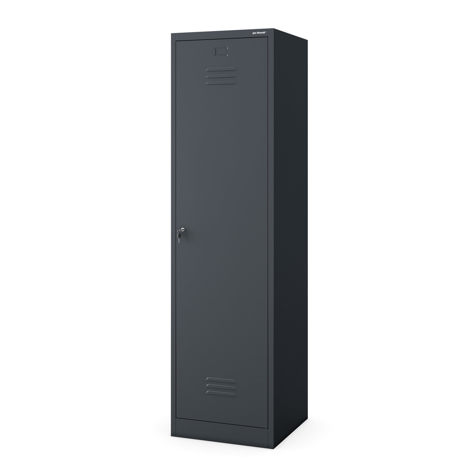 Metalowa szafa gospodarcza AGNES, 500 x 1850 x 500 mm, antracyt