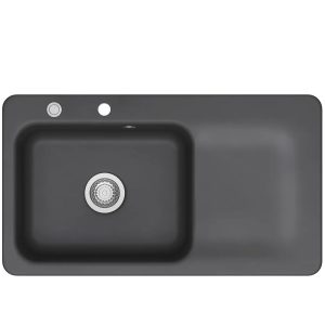Systemceram Juna 90 Schiefer, zlewozmywak ceramiczny, korek manualny