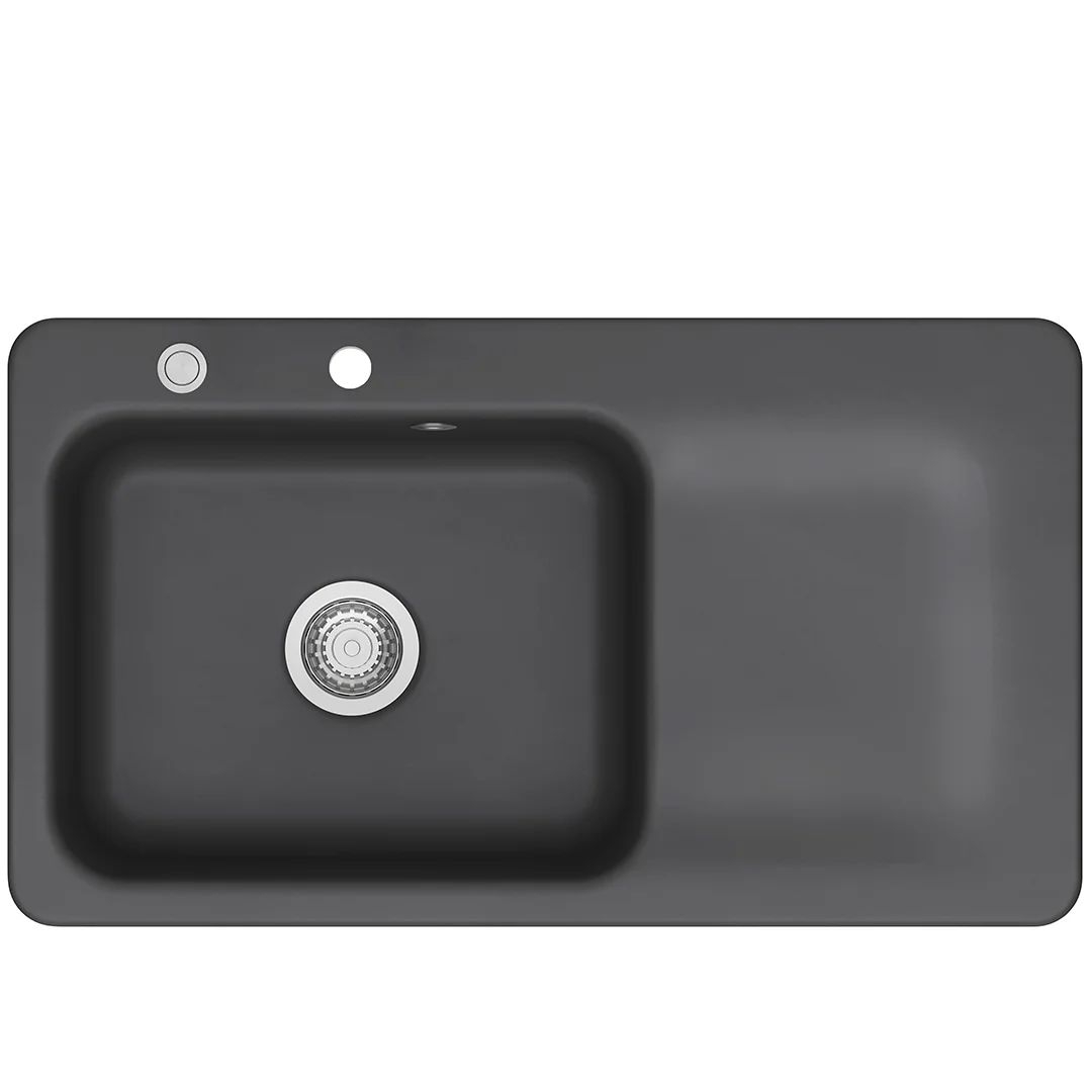 Systemceram Juna 90 Schiefer, zlewozmywak ceramiczny, korek manualny