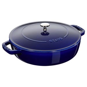 STAUB Żeliwna patelnia do duszenia z pokrywką 24 cm, niebieski