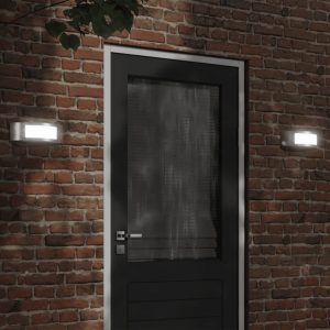 Kinkiety ogrodowe LED, 2 szt., srebrne, stal nierdzewna