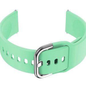 Pasek gumowy do smartwatch U01 - miętowy/srebrny - 18mm