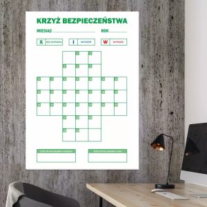 Krzyż bezpieczeństwa tablica suchościeralna lean 079
