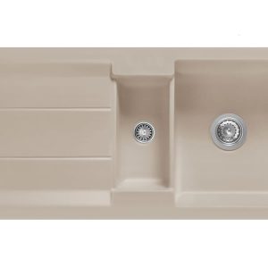 Systemceram Genea 100 Fango, Zlewozmywak ceramiczny, korek manualny