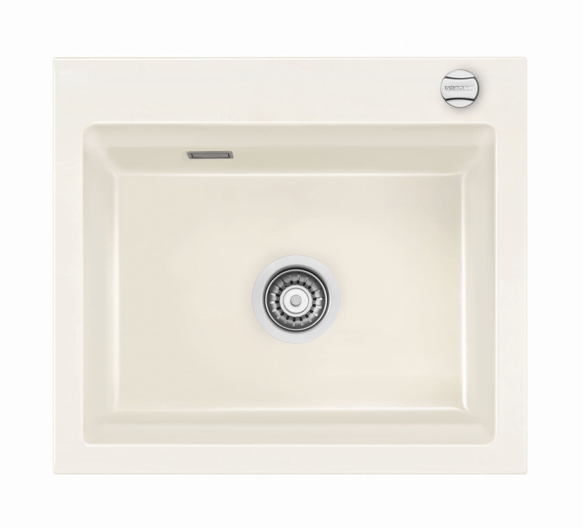 Systemceram Kara 57 Magnolia zlewozmywak ceramiczny, korek manualny