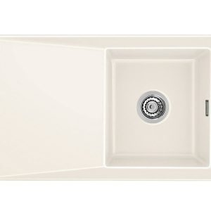 Systemceram SIRO 90 Magnolia, zlewozmywak ceramiczny, korek manualny