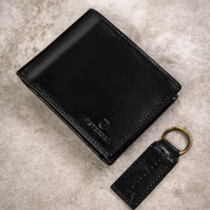 Zestaw prezentowy: duży, skórzany portfel męski i brelok - Peterson