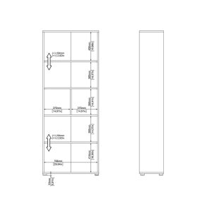 Regał biurowy z drzwiami Sign 80 x 34 x 205 cm, jackson hickory, biały mat