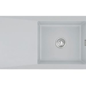 Systemceram Siro 100 Alu, zlewozmywak ceramiczny, korek manualny