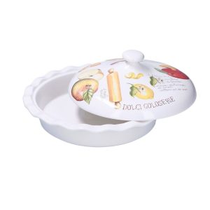 LA PORCELLANA BIANCA GOLOSERIE Patera do szarlotki z pokrywką 27 cm