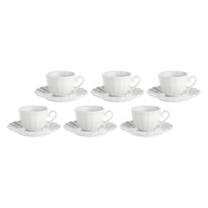 LA PORCELLANA BIANCA DUCALE Zestaw 6 filiżanek do kawy ze spodkiem 80 ml