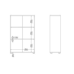 Regał niski Sign, 80 x 34 x 124 cm, 2 półki, szary mat 