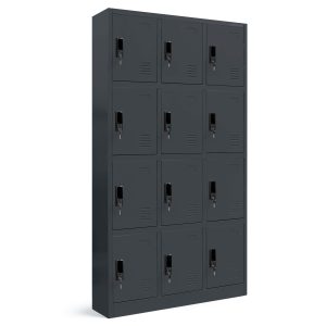 Szafka śniadaniowa BHP metalowa MARCIN, 900 x 1850 x 400 mm, antracytowa