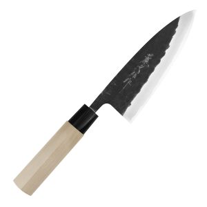 Tojiro F-1121 Black Hammered Shirogami#2 Nóż Deba 16,5 cm