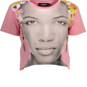 DESIGUAL T-SHIRT Z KRÓTKIM RĘKAWEM RÓŻOWY