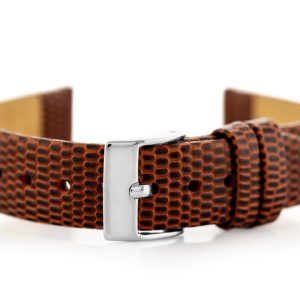 Pasek skórzany do zegarka W107 - brązowy/sr. 12mm